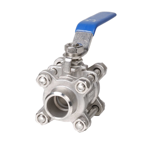 Трехсекционный корпус из нержавеющей стали, полнопроходной шаровой кран с плавающими концами и сварными концами (1000 фунтов на квадратный дюйм с рычагом)